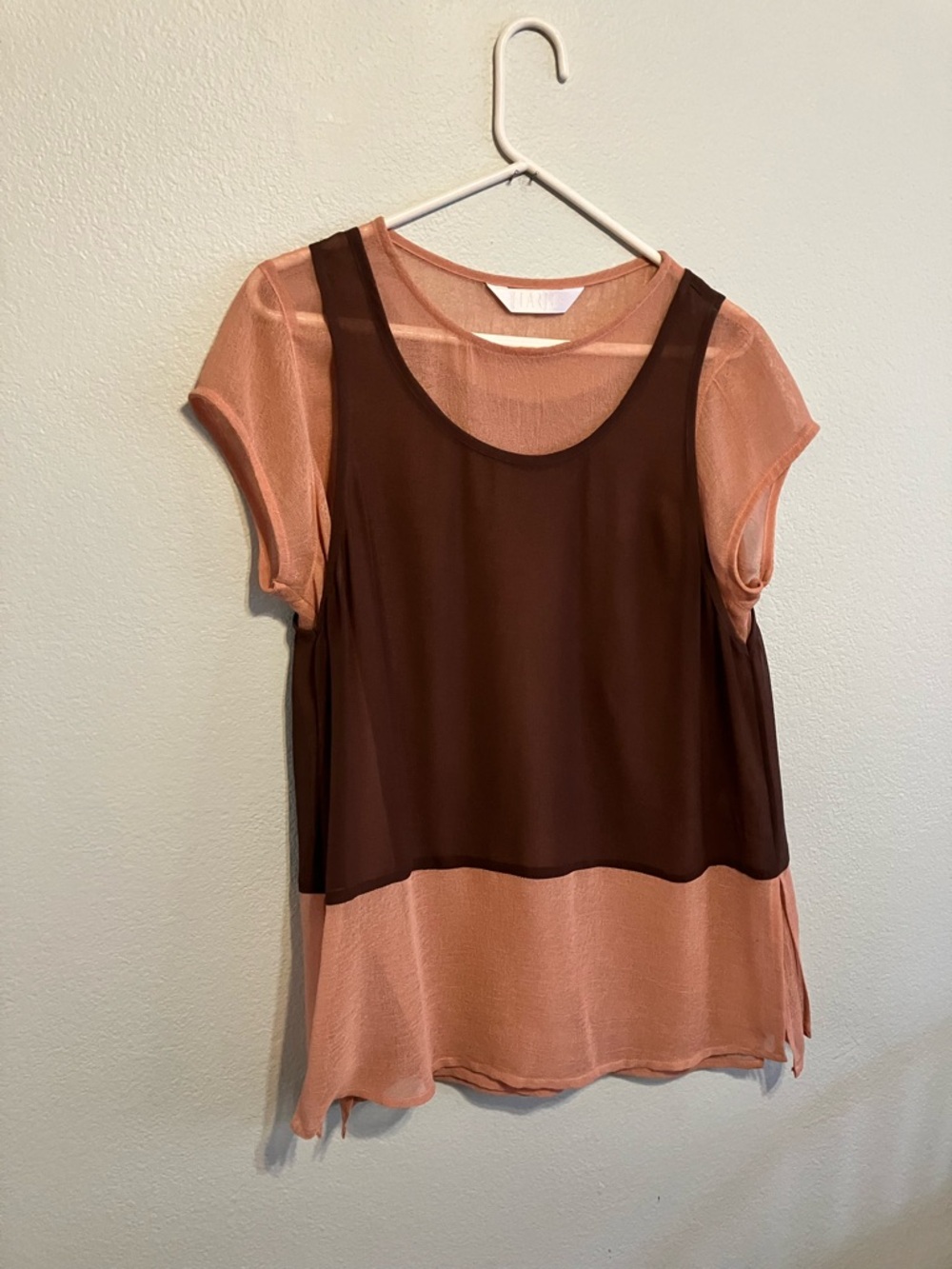 Jiarjia Cap Sleeve Long Tunic With Removable Top Layer
